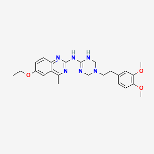 molecular formula C24H30N6O3 B11459045 N-{5-[2-(3,4-dimethoxyphenyl)ethyl]-1,4,5,6-tetrahydro-1,3,5-triazin-2-yl}-6-ethoxy-4-methylquinazolin-2-amine 