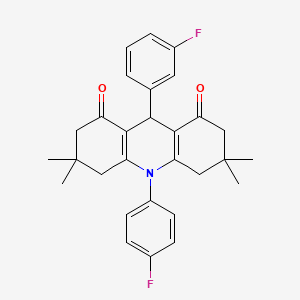 9-(3-fluorophenyl)-10-(4-fluorophenyl)-3,3,6,6-tetramethyl-3,4,6,7,9,10-hexahydroacridine-1,8(2H,5H)-dione