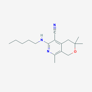 3,3,8-trimethyl-6-(pentylamino)-3,4-dihydro-1H-pyrano[3,4-c]pyridine-5-carbonitrile