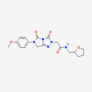 2-[6-(4-methoxyphenyl)-3,5-dioxo-6,7-dihydro-3H-imidazo[5,1-c][1,2,4]triazol-2(5H)-yl]-N-(tetrahydrofuran-2-ylmethyl)acetamide