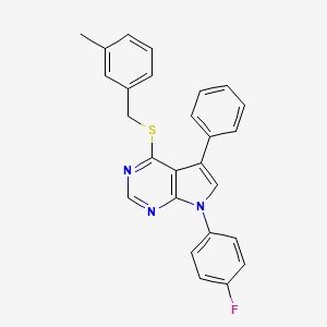 7-(4-fluorophenyl)-4-[(3-methylbenzyl)sulfanyl]-5-phenyl-7H-pyrrolo[2,3-d]pyrimidine