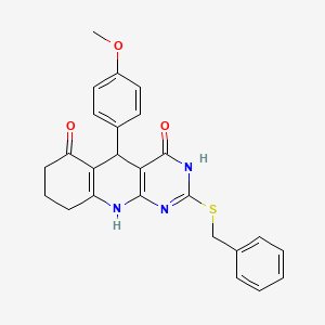 2-(benzylsulfanyl)-5-(4-methoxyphenyl)-5,8,9,10-tetrahydropyrimido[4,5-b]quinoline-4,6(3H,7H)-dione