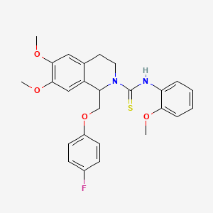 1-((4-fluorophenoxy)methyl)-6,7-dimethoxy-N-(2-methoxyphenyl)-3,4-dihydroisoquinoline-2(1H)-carbothioamide