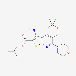 Isobutyl 1-amino-8,8-dimethyl-5-morpholino-8,9-dihydro-6H-pyrano[4,3-D]thieno[2,3-B]pyridine-2-carboxylate