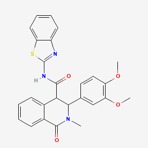 N-[(2Z)-1,3-benzothiazol-2(3H)-ylidene]-3-(3,4-dimethoxyphenyl)-2-methyl-1-oxo-1,2,3,4-tetrahydroisoquinoline-4-carboxamide