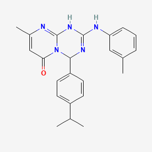 4-(4-isopropylphenyl)-8-methyl-2-[(3-methylphenyl)amino]-1,4-dihydro-6H-pyrimido[1,2-a][1,3,5]triazin-6-one