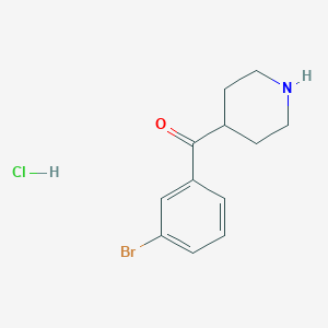molecular formula C12H15BrClNO B1145920 (3-Bromophenyl)-4-piperidinyl-methanone HCl CAS No. 1225573-65-8