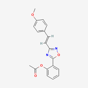 [2-[3-[(E)-2-(4-methoxyphenyl)ethenyl]-1,2,4-oxadiazol-5-yl]phenyl] acetate