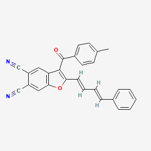 molecular formula C28H18N2O2 B11459216 3-[(4-methylphenyl)carbonyl]-2-[(1E,3E)-4-phenylbuta-1,3-dien-1-yl]-1-benzofuran-5,6-dicarbonitrile 