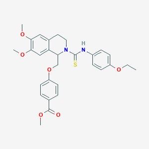 molecular formula C29H32N2O6S B11459225 Methyl 4-({2-[(4-ethoxyphenyl)carbamothioyl]-6,7-dimethoxy-1,2,3,4-tetrahydroisoquinolin-1-YL}methoxy)benzoate 