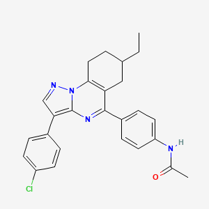 N-{4-[3-(4-chlorophenyl)-7-ethyl-6,7,8,9-tetrahydropyrazolo[1,5-a]quinazolin-5-yl]phenyl}acetamide