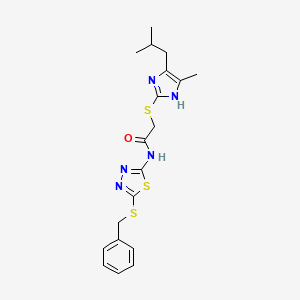 N-[5-(benzylsulfanyl)-1,3,4-thiadiazol-2-yl]-2-{[4-methyl-5-(2-methylpropyl)-1H-imidazol-2-yl]sulfanyl}acetamide