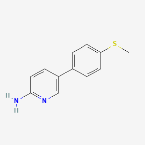 molecular formula C₁₀H₁₀N₂S B1145926 5-[4-(Methylsulfanyl)phenyl]-2-pyridinamine CAS No. 893738-44-8