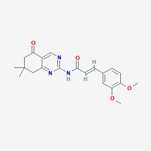 molecular formula C21H23N3O4 B11459264 (2E)-3-(3,4-dimethoxyphenyl)-N-(7,7-dimethyl-5-oxo-5,6,7,8-tetrahydroquinazolin-2-yl)prop-2-enamide 