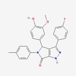 3-(4-fluorophenyl)-4-(4-hydroxy-3-methoxyphenyl)-5-(4-methylphenyl)-4,5-dihydropyrrolo[3,4-c]pyrazol-6(1H)-one