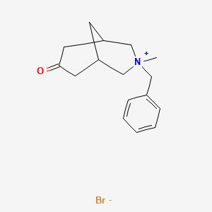molecular formula C₁₅H₁₉NO B1145928 3-Benzyl-3-methyl-7-oxo-3-azonia-bicyclo[3.3.1]nonane bromide CAS No. 909135-28-0