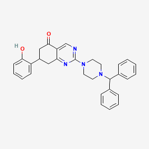 2-[4-(diphenylmethyl)piperazin-1-yl]-7-(2-hydroxyphenyl)-7,8-dihydroquinazolin-5(6H)-one