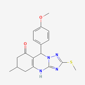 9-(4-methoxyphenyl)-6-methyl-2-(methylsulfanyl)-5,6,7,9-tetrahydro[1,2,4]triazolo[5,1-b]quinazolin-8(4H)-one