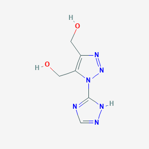 molecular formula C6H8N6O2 B11459311 [5-(Hydroxymethyl)-3-(2H-1,2,4-triazol-3-yl)-1,2,3-triazol-4-yl]methanol 