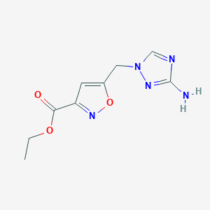 ethyl 5-[(3-amino-1H-1,2,4-triazol-1-yl)methyl]-1,2-oxazole-3-carboxylate