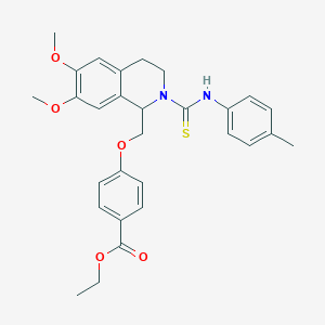 Ethyl 4-((6,7-dimethoxy-2-(p-tolylcarbamothioyl)-1,2,3,4-tetrahydroisoquinolin-1-yl)methoxy)benzoate