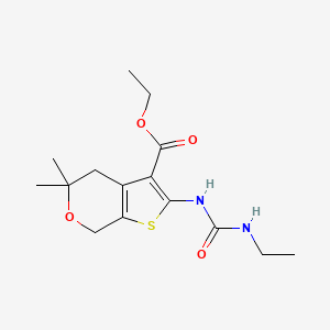 ethyl 2-[(ethylcarbamoyl)amino]-5,5-dimethyl-4,7-dihydro-5H-thieno[2,3-c]pyran-3-carboxylate