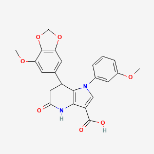 7-(7-methoxy-1,3-benzodioxol-5-yl)-1-(3-methoxyphenyl)-5-oxo-4,5,6,7-tetrahydro-1H-pyrrolo[3,2-b]pyridine-3-carboxylic acid