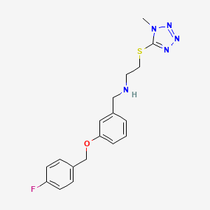 molecular formula C18H20FN5OS B11459360 N-{3-[(4-fluorobenzyl)oxy]benzyl}-2-[(1-methyl-1H-tetrazol-5-yl)sulfanyl]ethanamine 