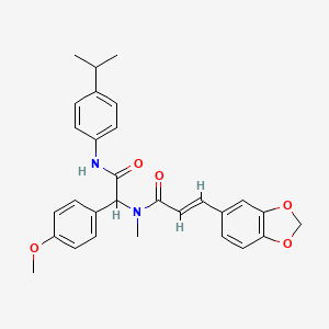 molecular formula C29H30N2O5 B11459365 (2E)-3-(1,3-benzodioxol-5-yl)-N-[1-(4-methoxyphenyl)-2-oxo-2-{[4-(propan-2-yl)phenyl]amino}ethyl]-N-methylprop-2-enamide 