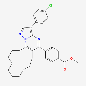 Methyl 4-[3-(4-chlorophenyl)-6,7,8,9,10,11,12,13,14,15-decahydrocyclododeca[e]pyrazolo[1,5-a]pyrimidin-5-yl]benzoate