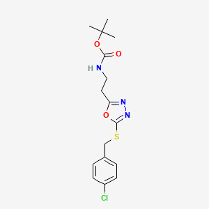 tert-butyl N-[2-[5-[(4-chlorophenyl)methylsulfanyl]-1,3,4-oxadiazol-2-yl]ethyl]carbamate