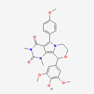 13-(4-hydroxy-3,5-dimethoxyphenyl)-8-(4-methoxyphenyl)-3,5-dimethyl-12-oxa-3,5,9-triazatricyclo[7.4.0.02,7]trideca-1,7-diene-4,6-dione