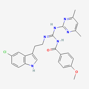 N-[(E)-{[2-(5-Chloro-1H-indol-3-YL)ethyl]amino}[(4,6-dimethylpyrimidin-2-YL)amino]methylidene]-4-methoxybenzamide