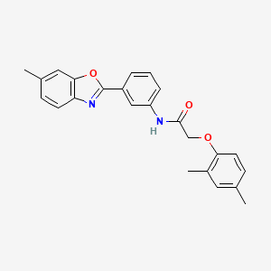 2-(2,4-dimethylphenoxy)-N-[3-(6-methyl-1,3-benzoxazol-2-yl)phenyl]acetamide