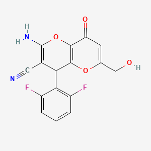 2-Amino-4-(2,6-difluorophenyl)-6-(hydroxymethyl)-8-oxo-4,8-dihydropyrano[3,2-b]pyran-3-carbonitrile