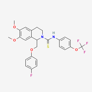 1-((4-fluorophenoxy)methyl)-6,7-dimethoxy-N-(4-(trifluoromethoxy)phenyl)-3,4-dihydroisoquinoline-2(1H)-carbothioamide