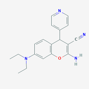 molecular formula C19H20N4O B11459464 2-amino-7-(diethylamino)-4-(pyridin-4-yl)-4H-chromene-3-carbonitrile 