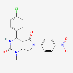 4-(4-chlorophenyl)-1-methyl-6-(4-nitrophenyl)-3,4,6,7-tetrahydro-1H-pyrrolo[3,4-d]pyrimidine-2,5-dione