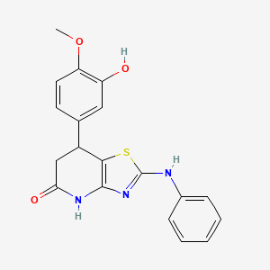 molecular formula C19H17N3O3S B11459497 7-(3-hydroxy-4-methoxyphenyl)-2-(phenylamino)-6,7-dihydro[1,3]thiazolo[4,5-b]pyridin-5(4H)-one 