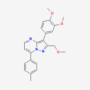 3-(3,4-Dimethoxyphenyl)-2-(methoxymethyl)-7-(4-methylphenyl)pyrazolo[1,5-a]pyrimidine