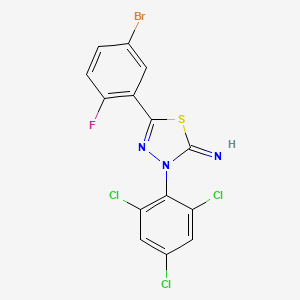 5-(5-bromo-2-fluorophenyl)-3-(2,4,6-trichlorophenyl)-1,3,4-thiadiazol-2(3H)-imine