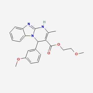 molecular formula C22H23N3O4 B11459539 2-Methoxyethyl 4-(3-methoxyphenyl)-2-methyl-1,4-dihydropyrimido[1,2-a]benzimidazole-3-carboxylate 