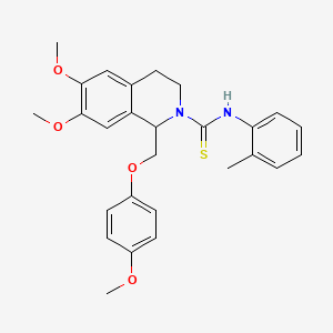 6,7-dimethoxy-1-((4-methoxyphenoxy)methyl)-N-(o-tolyl)-3,4-dihydroisoquinoline-2(1H)-carbothioamide