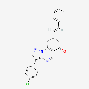 3-(4-chlorophenyl)-2-methyl-8-[(E)-2-phenylethenyl]-8,9-dihydropyrazolo[1,5-a]quinazolin-6(7H)-one