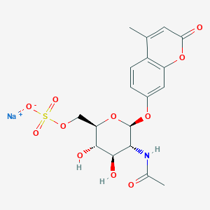 molecular formula C18H20NO11S.Na B1145960 4-METHYLUMBELLIFERYL-2-ACETAMIDO-2-DEOXY-6-SULPHATE-beta-D-GLUCOPYRANOSIDE CAS No. 142439-99-4