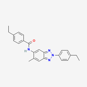 molecular formula C24H24N4O B11459679 4-ethyl-N-[2-(4-ethylphenyl)-6-methyl-2H-1,2,3-benzotriazol-5-yl]benzamide 