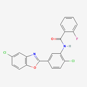 N-[2-chloro-5-(5-chloro-1,3-benzoxazol-2-yl)phenyl]-2-fluorobenzamide