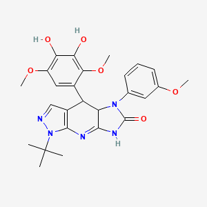 1-(tert-butyl)-4-(3,4-dihydroxy-2,5-dimethoxyphenyl)-5-(3-methoxyphenyl)-4,4a,5,8-tetrahydroimidazo[4,5-b]pyrazolo[4,3-e]pyridin-6(1H)-one