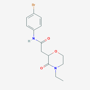 molecular formula C14H17BrN2O3 B11459756 N-(4-bromophenyl)-2-(4-ethyl-3-oxomorpholin-2-yl)acetamide 