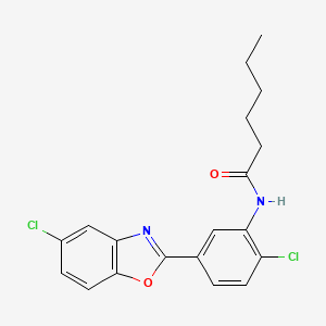 N-[2-chloro-5-(5-chloro-1,3-benzoxazol-2-yl)phenyl]hexanamide